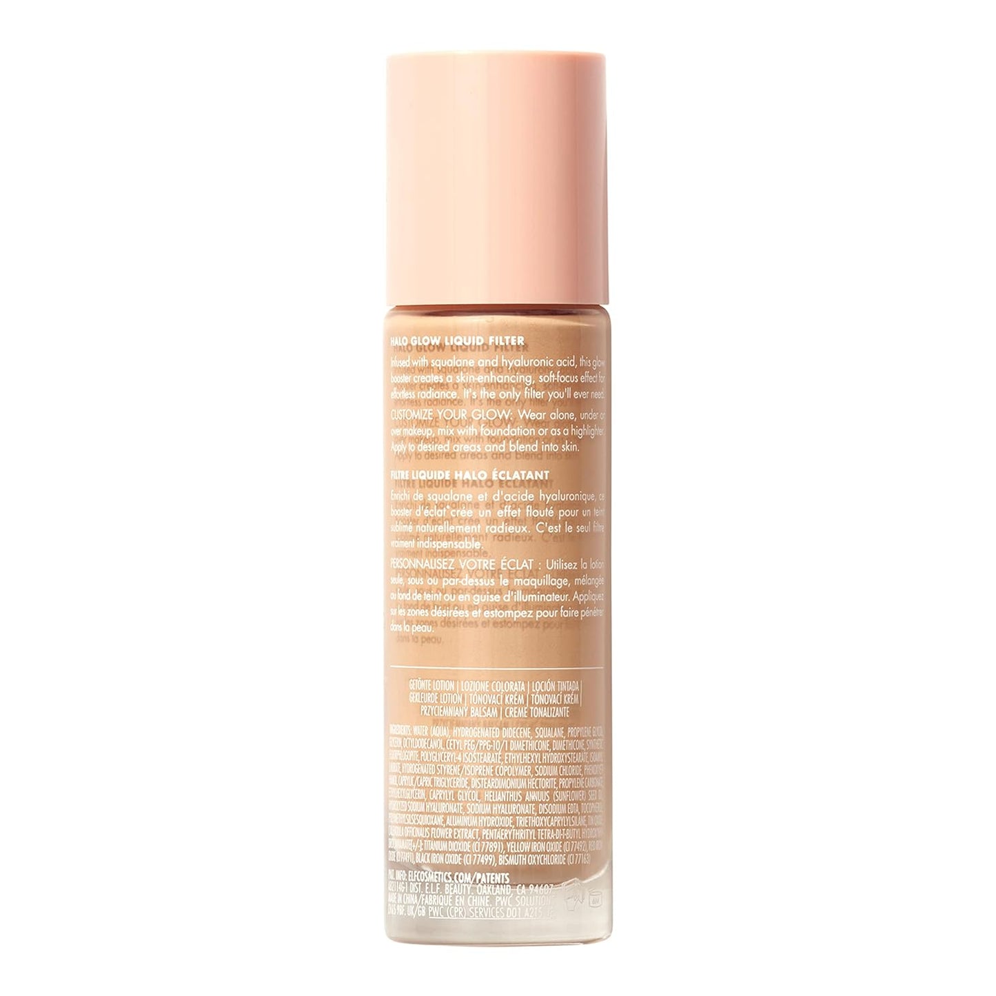 Halo Glow Liquid Filter, Complexion Booster for a Glowing, Soft-Focus Look, Infused with Hyaluronic Acid, Vegan & Cruelty-Free, 2 Fair/Light